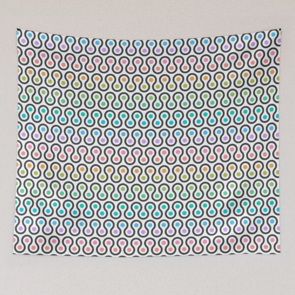 Item preview, Geometric Pattern - Looped Circles - Light Chalk Rainbow designed and sold by Red Wolf.