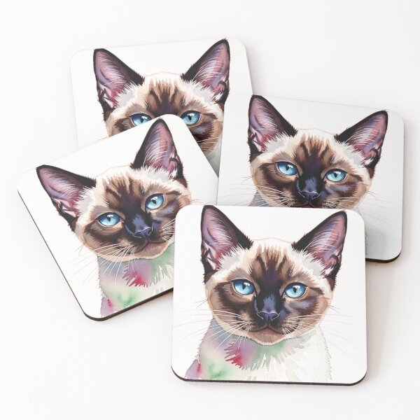 Item preview, Siamese Watercolor Portrait designed and sold by PixorStudio.