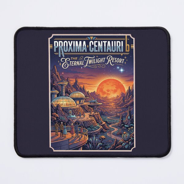 Item preview, Proxima Centauri b Retro NASA Travel Poster Twilight Resort designed and sold by RetroRewind Studio.