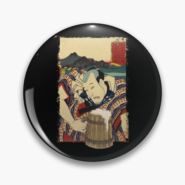 Item preview, Ukiyo-e Japanese Art Funny Samurai Drinking Beer designed and sold by Tokyo Hebereke Market.