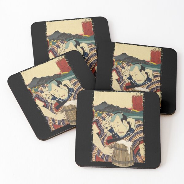 Item preview, Ukiyo-e Japanese Art Funny Samurai Drinking Beer designed and sold by Tokyo Hebereke Market.