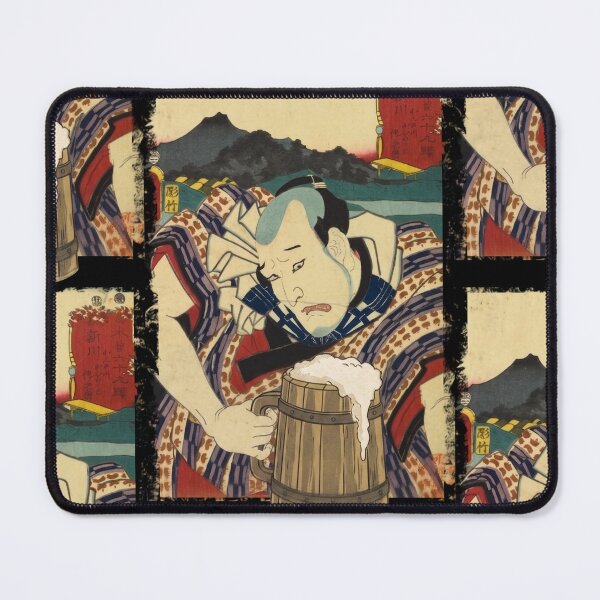Item preview, Ukiyo-e Japanese Art Funny Samurai Drinking Beer designed and sold by Tokyo Hebereke Market.