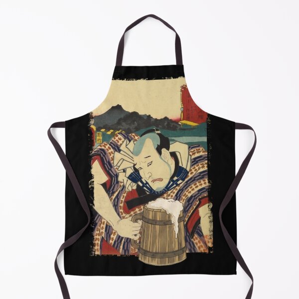 Item preview, Ukiyo-e Japanese Art Funny Samurai Drinking Beer designed and sold by Tokyo Hebereke Market.