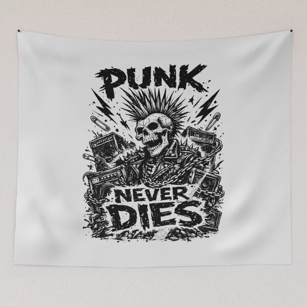 Item preview, Punk Never Dies | Mohawk Skull Punk Rock Illustration | Underground Rebel Art designed and sold by paulo silveira.