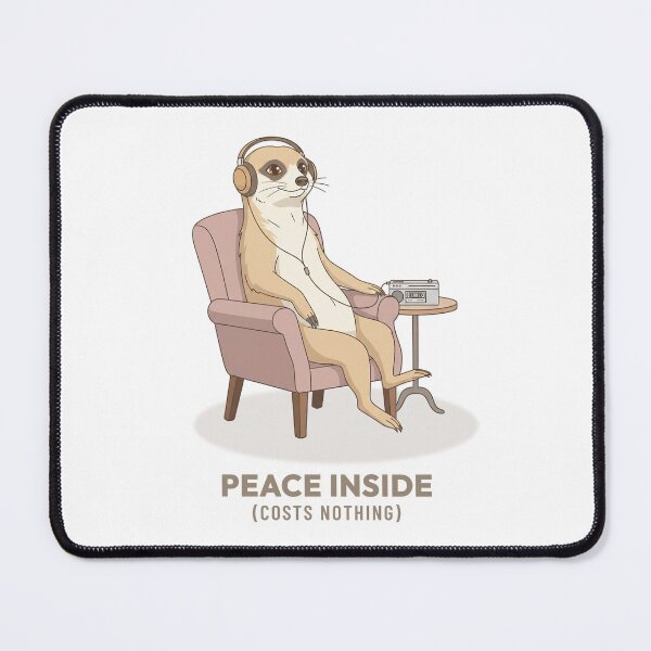 Item preview, Meerkat Listening to Radio Music Vintage Aesthetic designed and sold by Cozy Vintage Animal.