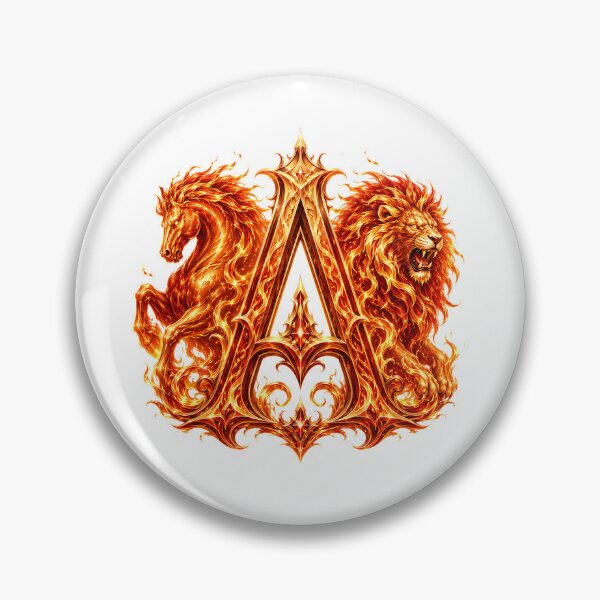 Item preview, Flameborn Zodiac Horse Leo Letter A designed and sold by BlissBlvdShop.