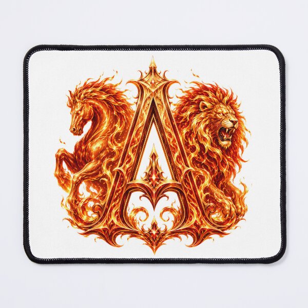 Item preview, Flameborn Zodiac Horse Leo Letter A designed and sold by BlissBlvdShop.