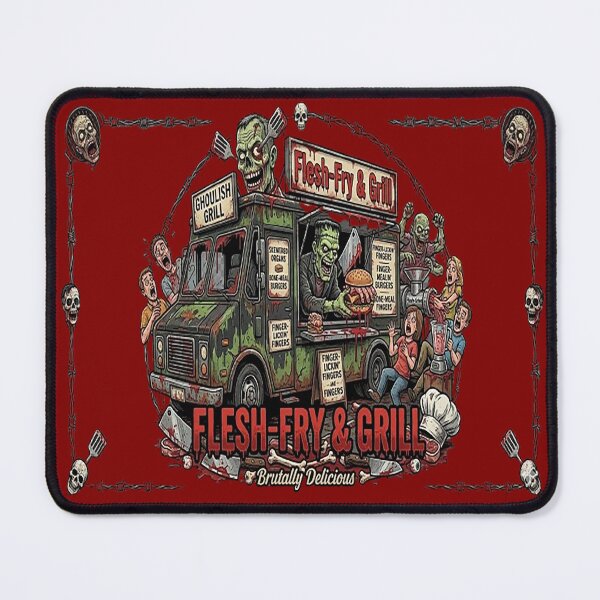 Item preview, Flesh-Fry & Grill Zombie BBQ Funny Horror Brutal Comic designed and sold by Alchemy Forge.