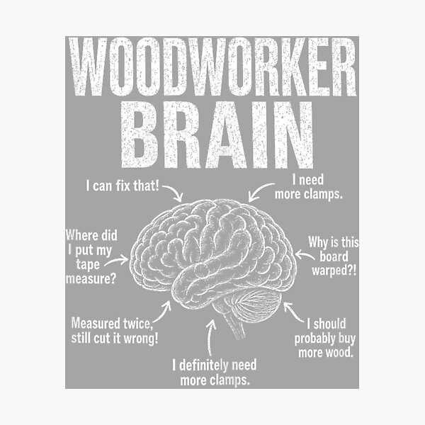 Item preview, Woodworker Brain Funny Carpenter Workshop DIY Lumber Tools designed and sold by GreggRoss.