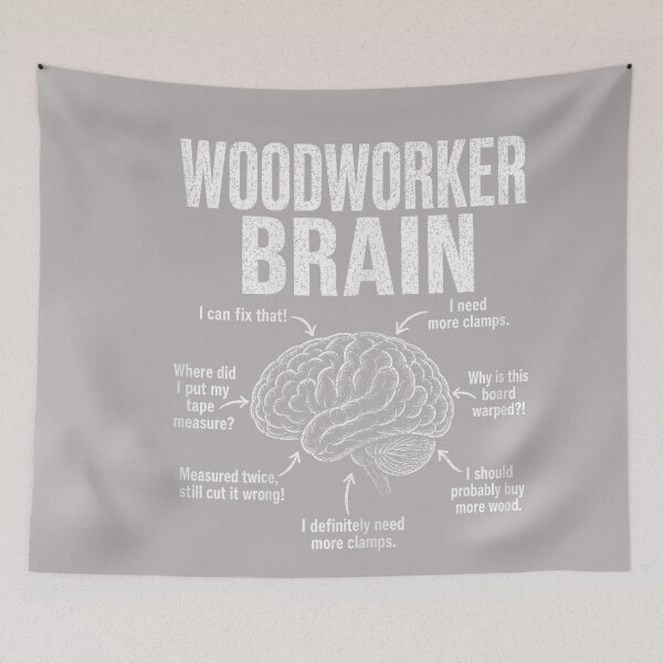 Item preview, Woodworker Brain Funny Carpenter Workshop DIY Lumber Tools designed and sold by GreggRoss.