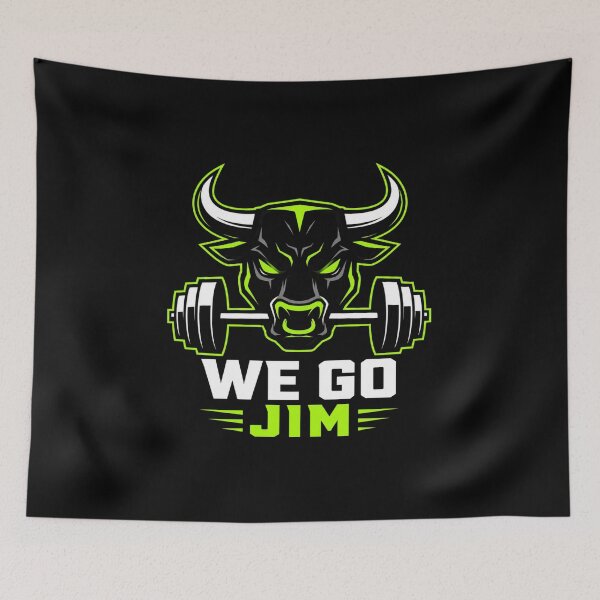 Item preview, We Go Jim Muscular Bull Gym Motivation Meme designed and sold by Digistore1221.