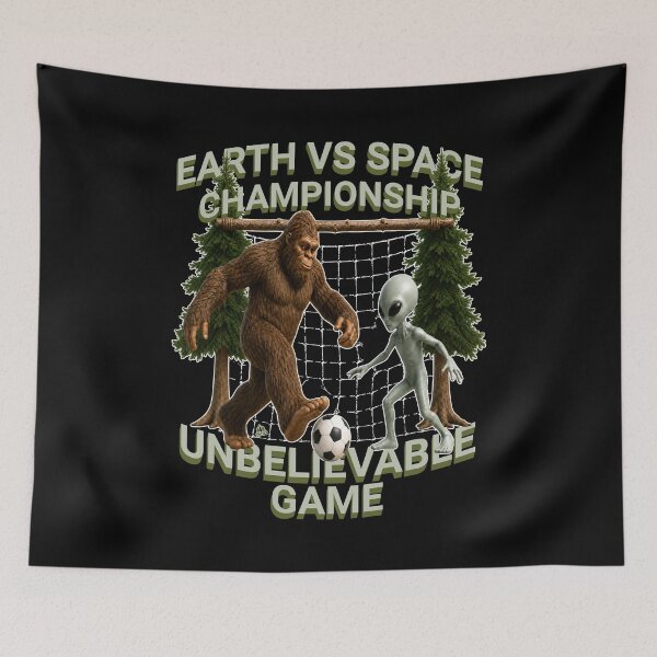 Item preview, Bigfoot vs Alien Soccer Match Sasquatch Sports Forest Adventure Funny designed and sold by ej-sulu.
