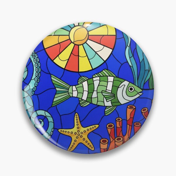 Item preview, Stained Glass Ocean Mosaic designed and sold by PixorStudio.