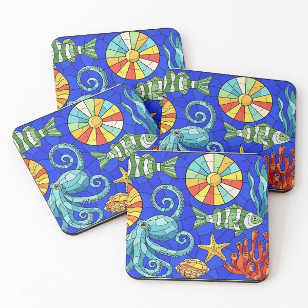 Item preview, Stained Glass Ocean Mosaic designed and sold by PixorStudio.