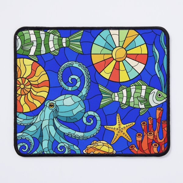 Item preview, Stained Glass Ocean Mosaic designed and sold by PixorStudio.