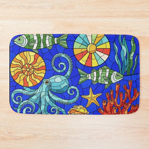 Item preview, Stained Glass Ocean Mosaic designed and sold by PixorStudio.