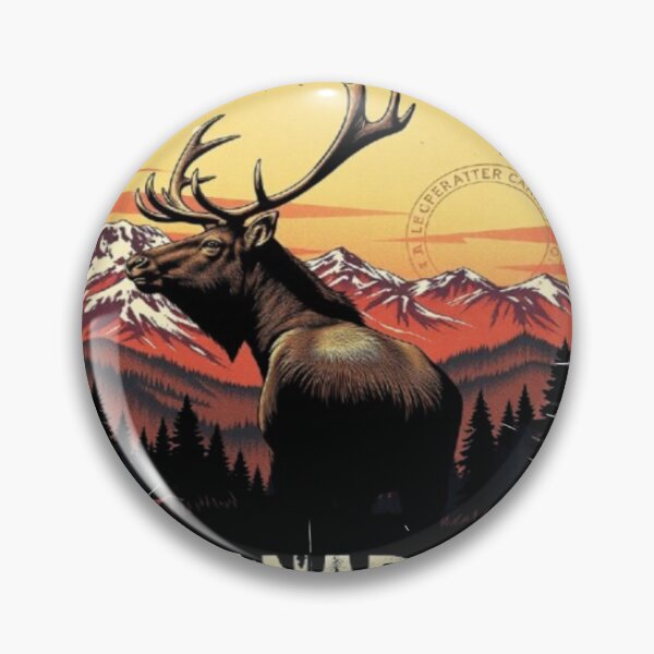 Item preview, Vintage Canada Elk Retro Travel Poster Wilderness Nature Art designed and sold by Tama-sirth.