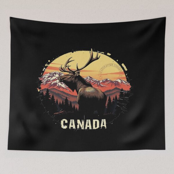 Item preview, Vintage Canada Elk Retro Travel Poster Wilderness Nature Art designed and sold by Tama-sirth.