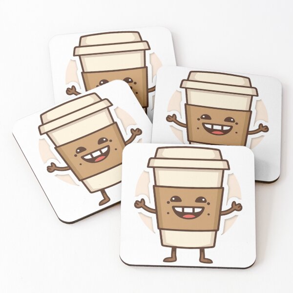 Item preview, Happy Coffee Cup Character designed and sold by redblink store.