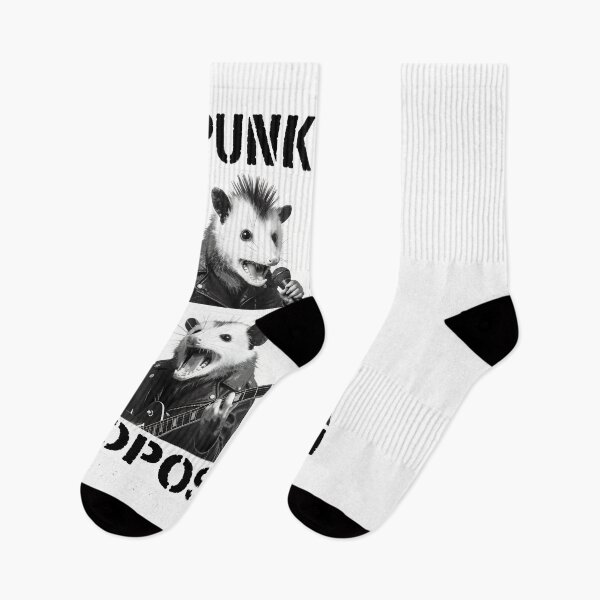 Item preview, Opossum Rock Band Collage Black & White Fun Animal designed and sold by msolgray.