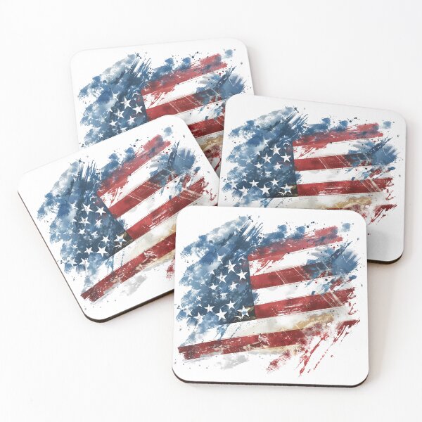 Item preview, Abstract USA Flag Splatter Distressed Grunge Paint Art designed and sold by NotasCreativa.