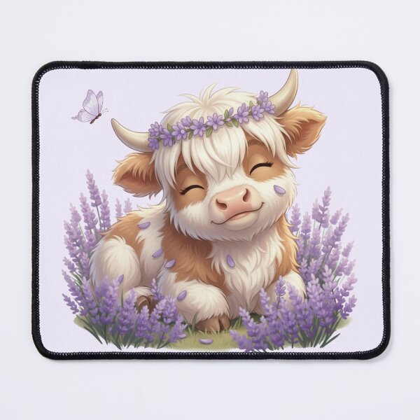 Item preview, Moo In Bloom Peaceful Highland Cow Lavender Field designed and sold by HumTumMe.