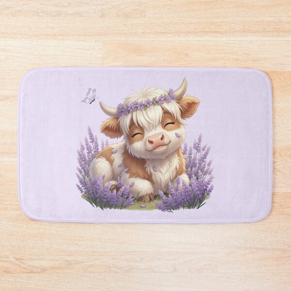 Item preview, Moo In Bloom Peaceful Highland Cow Lavender Field designed and sold by HumTumMe.