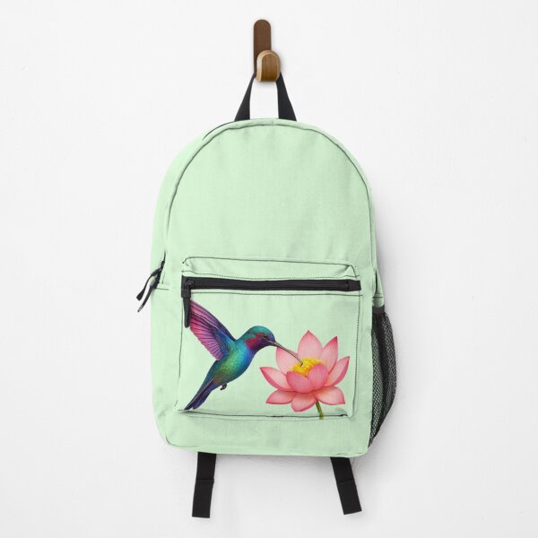Item preview, Vibrant Hummingbird and Lotus Flower Zen Art designed and sold by Aneta-Design.
