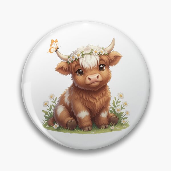 Item preview, Moo In Bloom Highland Cow Flower Crown Butterfly designed and sold by HumTumMe.