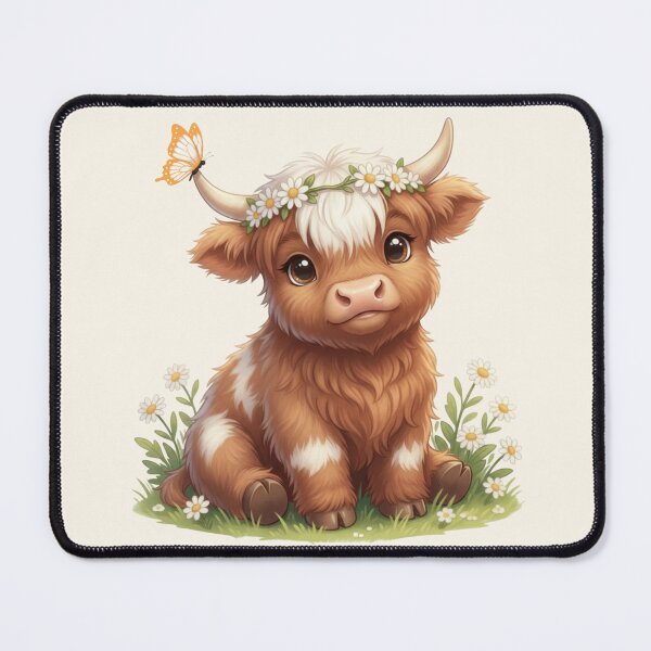 Item preview, Moo In Bloom Highland Cow Flower Crown Butterfly designed and sold by HumTumMe.
