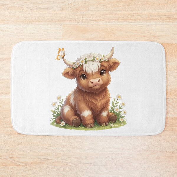 Item preview, Moo In Bloom Highland Cow Flower Crown Butterfly designed and sold by HumTumMe.
