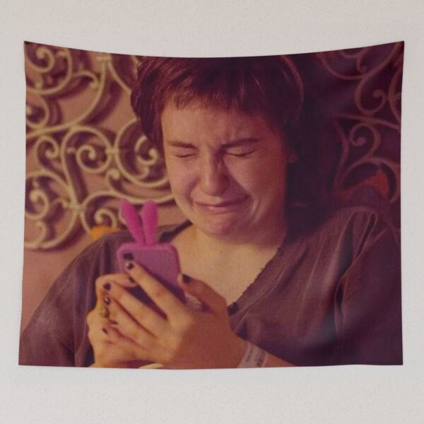 Item preview, Girls HBO Hannah Horvath Crying Looking at Phone Reaction Meme designed and sold by pots-shop.
