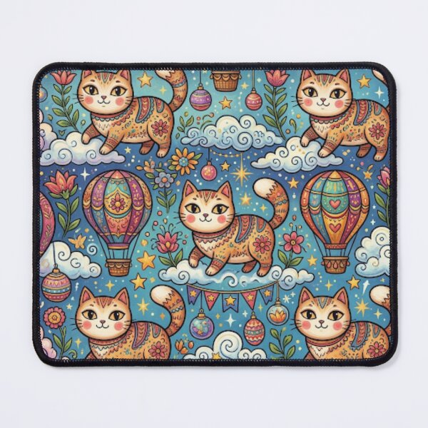 Item preview, Cute Cat Hot Air Balloon Pattern designed and sold by Iampoji.