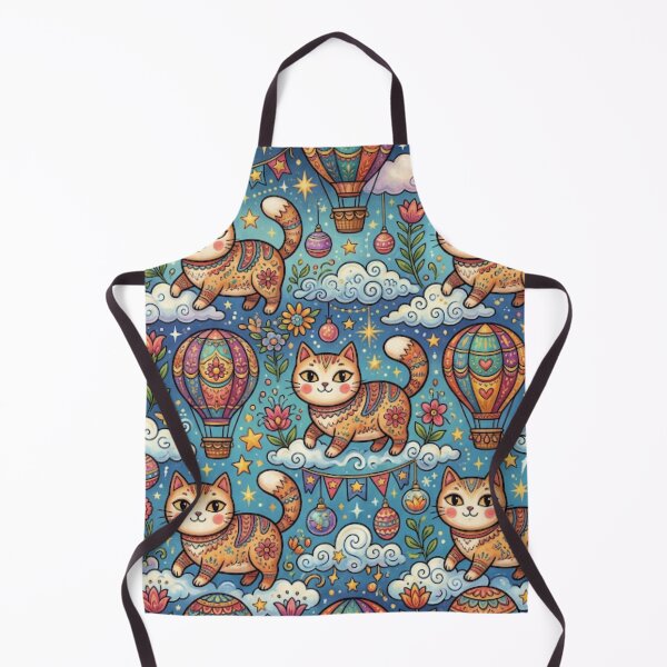 Item preview, Cute Cat Hot Air Balloon Pattern designed and sold by Iampoji.
