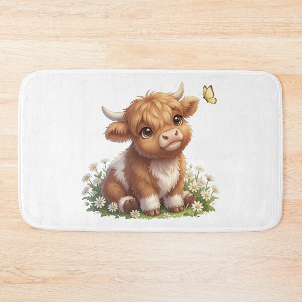 Item preview, Moo In Bloom Fluffy Highland Calf Daisy Field designed and sold by HumTumMe.