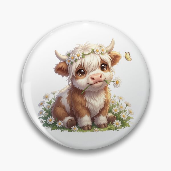Item preview, Moo In Bloom Baby Highland Cow Daisy Crown designed and sold by HumTumMe.