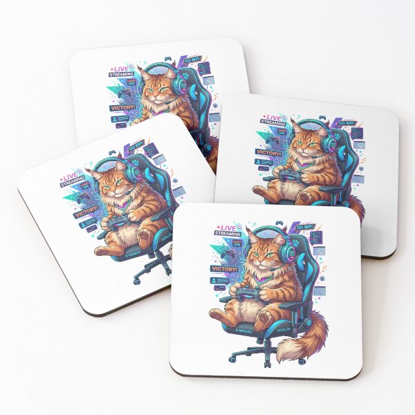 Item preview, Maine Coon Cat Gaming Squad Cute E-sports Streamer Headset designed and sold by PictoVibe.