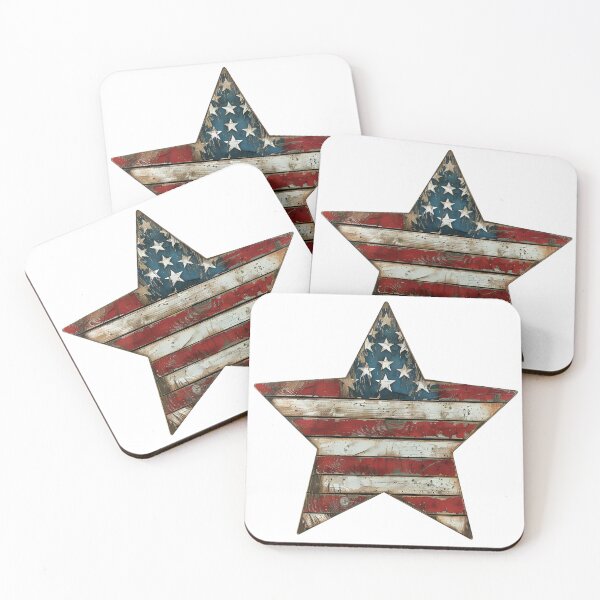 Item preview, Rustic USA Flag Star Distressed Wood Country Aesthetic designed and sold by NotasCreativa.
