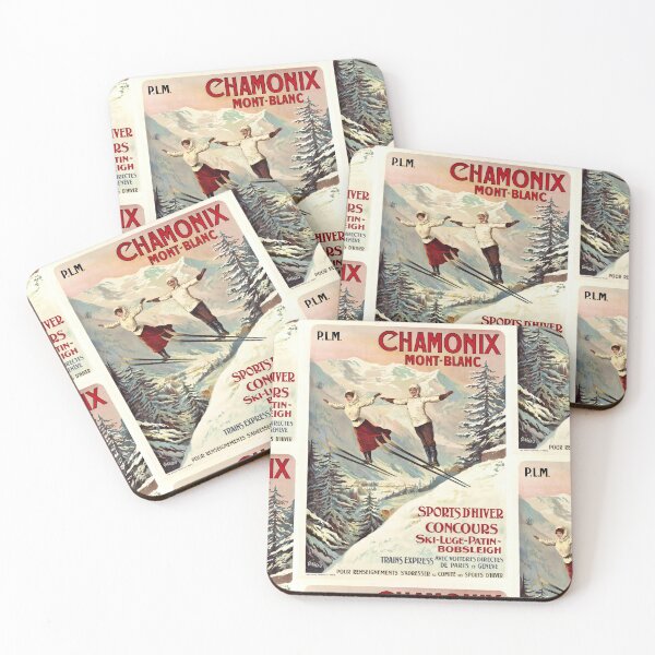 Item preview, Vintage Chamonix-Mont-Blanc Poster | Art Nouveau Style | Winter Sports Destination | PLM Railway Travel & Tourism Print designed and sold by artofuniverse.