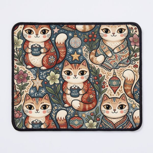 Item preview, Whimsical Folk Art Cat Pattern designed and sold by Iampoji.