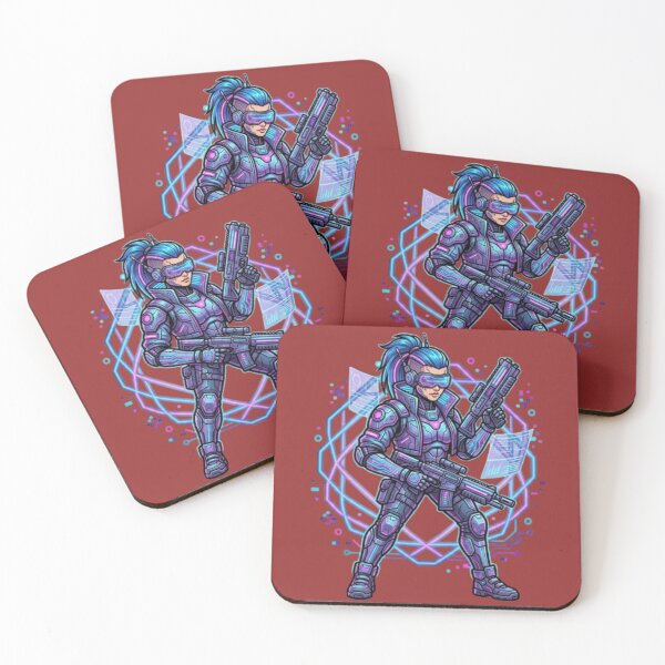 Item preview, Cyberpunk Female Warrior Futuristic Sci-Fi Soldier designed and sold by Dream Weave Studio.