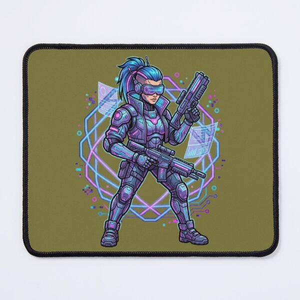 Item preview, Cyberpunk Female Warrior Futuristic Sci-Fi Soldier designed and sold by Dream Weave Studio.