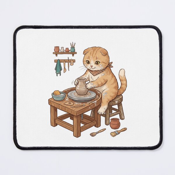 Item preview, Scottish Fold Pottery Artisan Cute Ceramics Sculptor Clay Craft designed and sold by PictoVibe.
