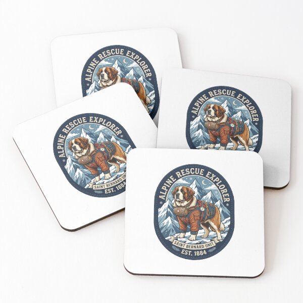 Item preview, Saint Bernard Alpine Mountain Rescue Explorer Retro Winter Patch designed and sold by PictoVibe.