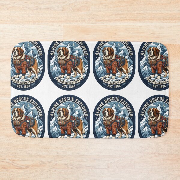 Item preview, Saint Bernard Alpine Mountain Rescue Explorer Retro Winter Patch designed and sold by PictoVibe.