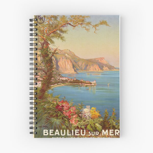 Item preview, Vintage Beaulieu-sur-Mer Travel Poster | French Riviera Art by Pierre Commarmond | Mediterranean Coastline Decorative Wall Art designed and sold by artofuniverse.