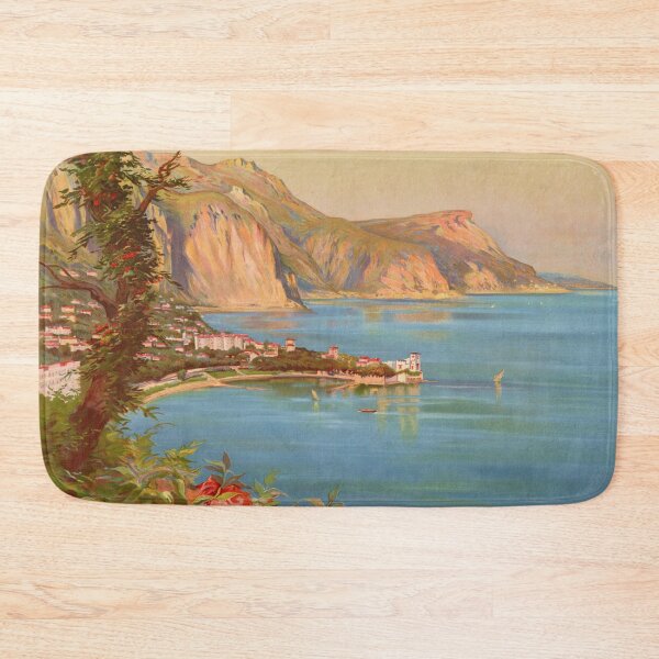 Item preview, Vintage Beaulieu-sur-Mer Travel Poster | French Riviera Art by Pierre Commarmond | Mediterranean Coastline Decorative Wall Art designed and sold by artofuniverse.