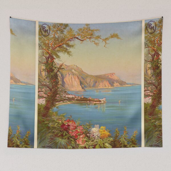 Item preview, Vintage Beaulieu-sur-Mer Travel Poster | French Riviera Art by Pierre Commarmond | Mediterranean Coastline Decorative Wall Art designed and sold by artofuniverse.
