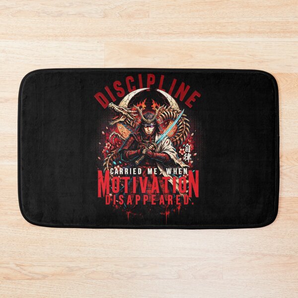 Item preview, Discipline Carried Me When Motivation Disappeared – Samurai Warrior & Dragon Skeleton Art designed and sold by FinalArcStudio.