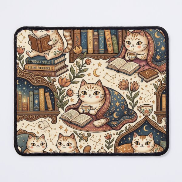 Item preview, Cozy Library Cats Pattern designed and sold by Iampoji.